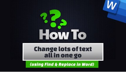 How To Change lots of text all in one go