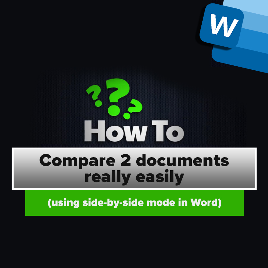 How To Compare 2 Documents Really Easily
