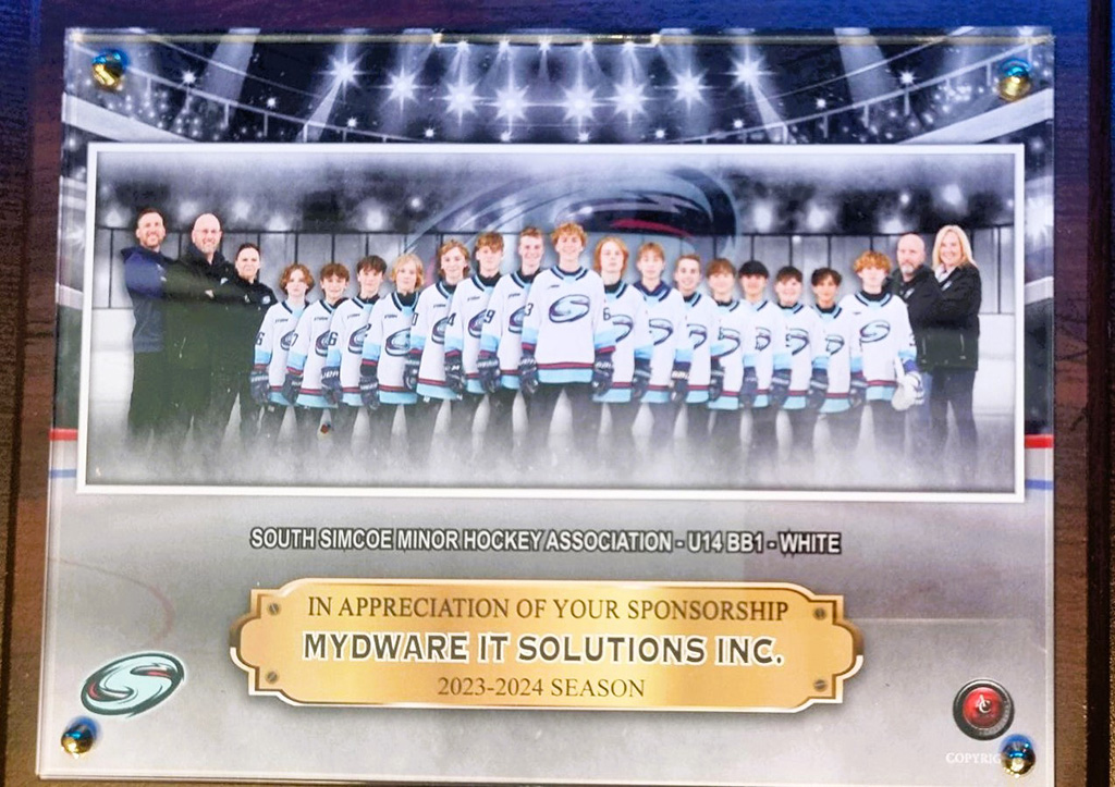 MYDWARE Becomes a Sponsor for South Simcoe Storm Minor Hockey Association U14BB Team 1, 2023-2024 season
