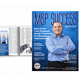 Featured on the front of MSP Success Magazine