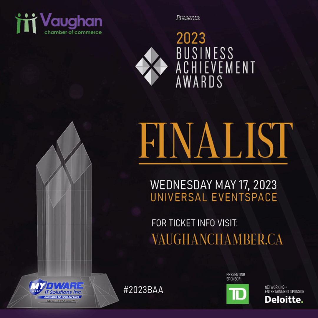 MYDWARE IT Solutions Inc. FINALIST for the &ldquo;2023 Technology Innovation Award&rdquo; by the Vaughan Chamber of Commerce