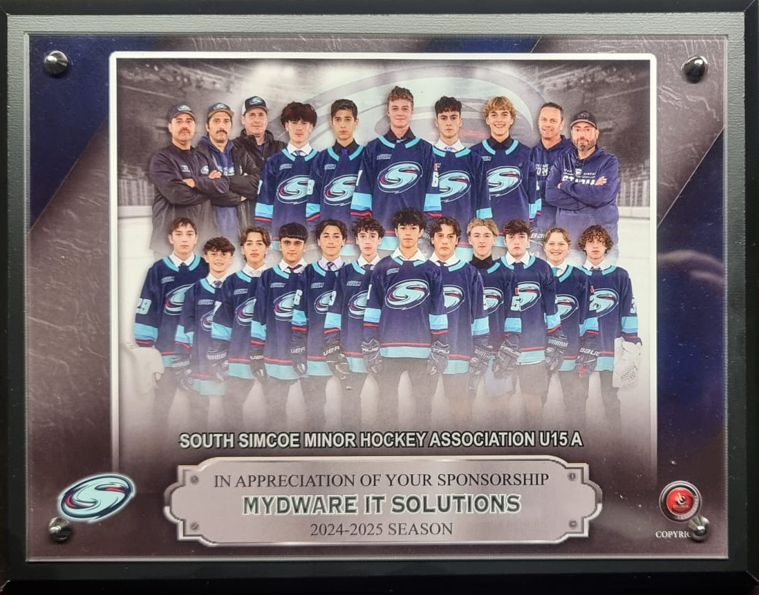 MYDWARE IT Solutions Sponsors South Simcoe Minor Hockey Association U15A Team